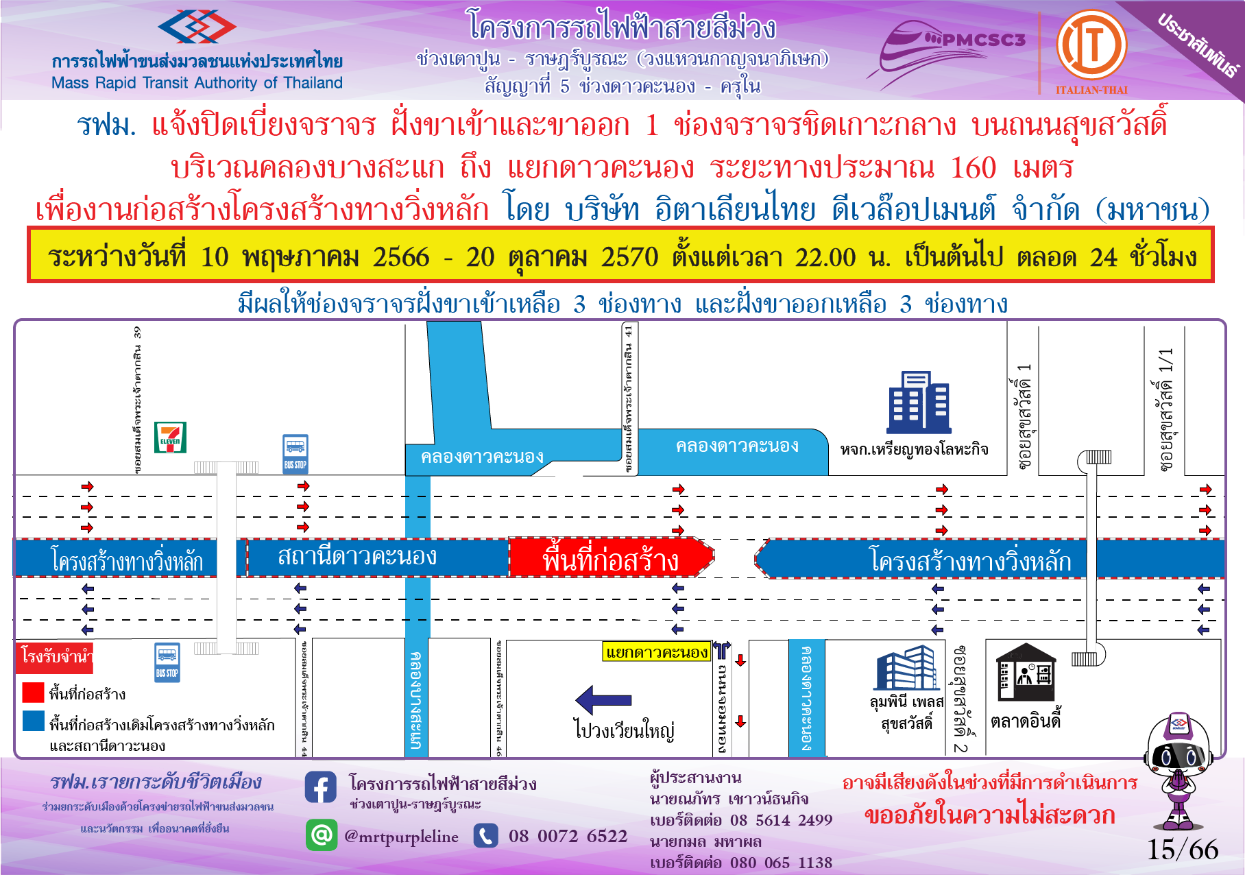 โครงสร้างทางวิ่งหลัก บริเวณคลองบางสะแก ถึง แยกดาวคะนอง