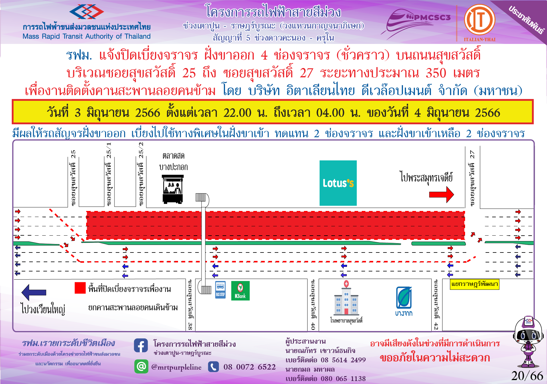 ติดตั้งคานสะพานลอยคนข้ามบางปะกอก