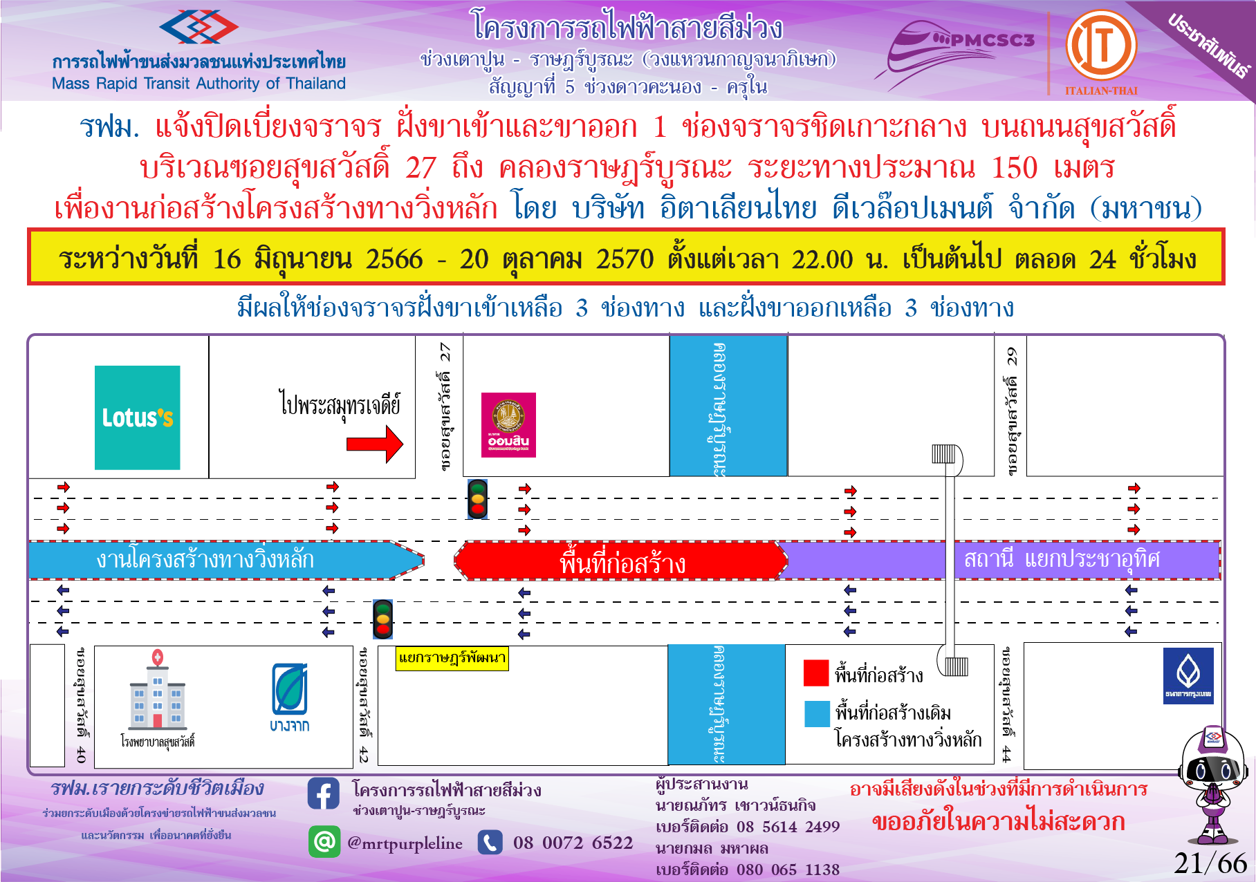 ก่อสร้างโครงสร้างทางวิ่งหลัก สุขสวัสดิ์ 27 ถึง คลองราษฎร์บูรณะ