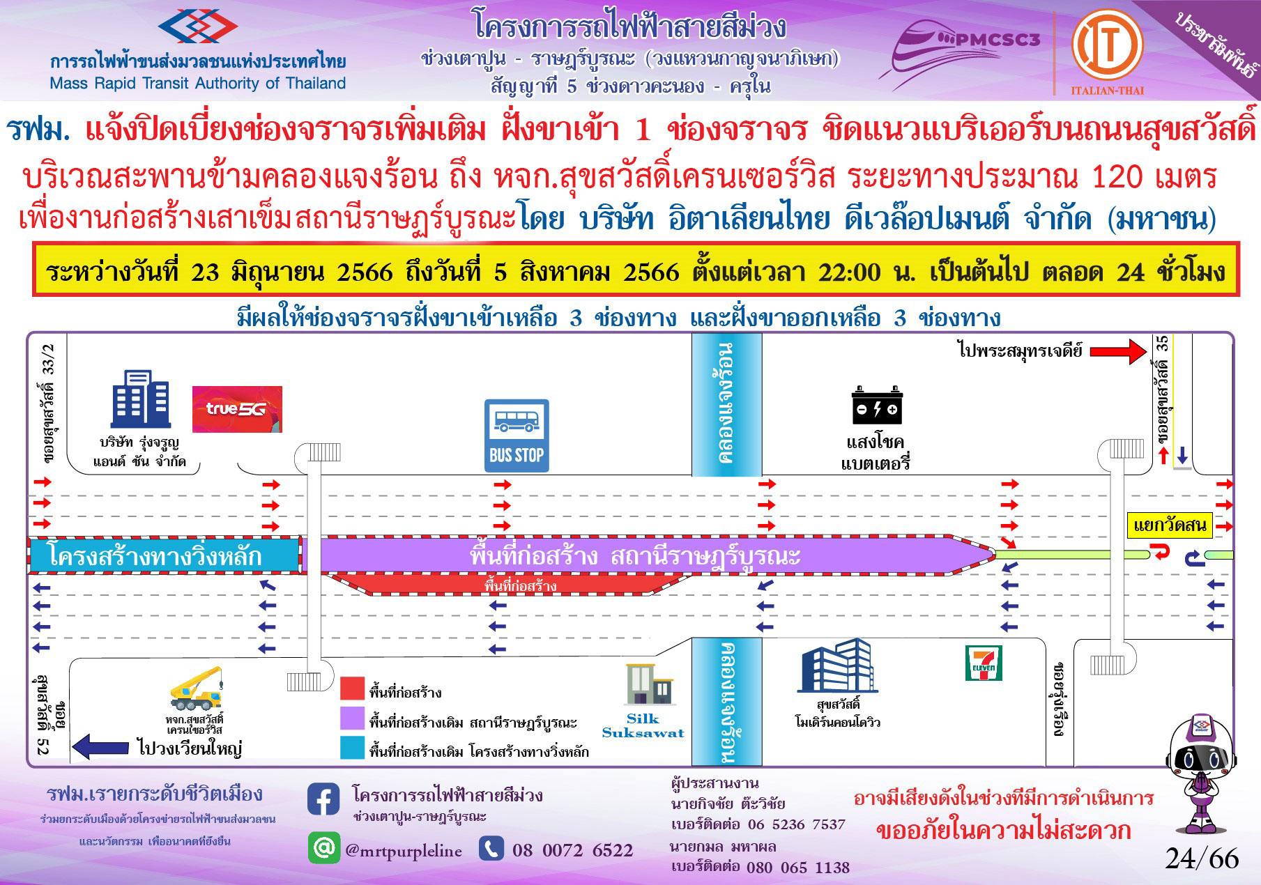 ก่อสร้างเสาเข็ม สถานีราษฎร์บูรณะ