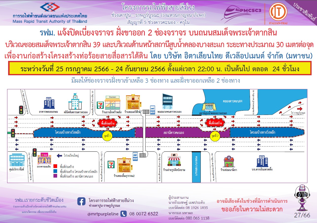 งานท่อร้อยสายสื่อสารใต้ดิน หน้าสถานีสูบน้ำบางสะแก