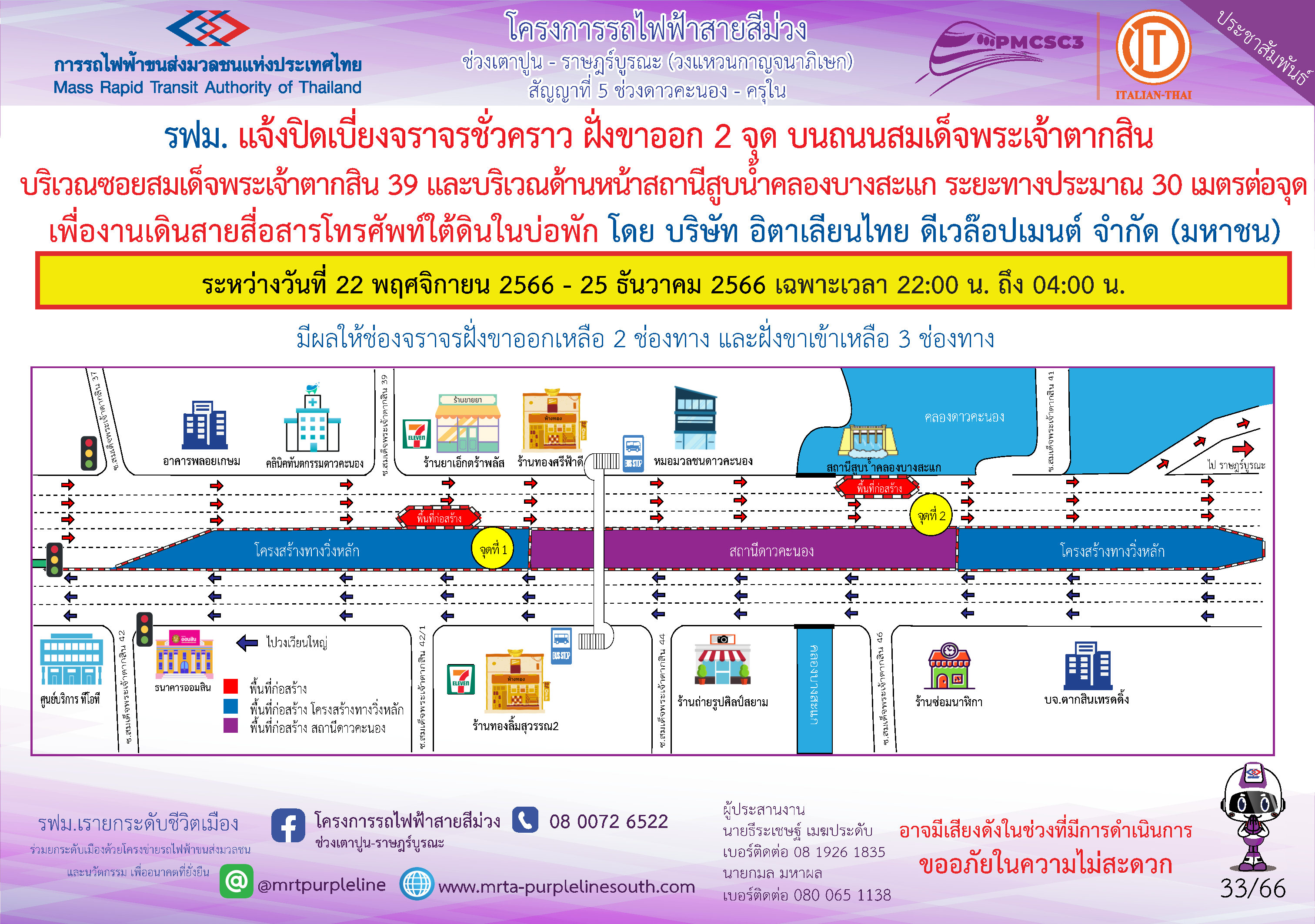 เดินสายสื่อสารโทรศัพท์ใต้ดินในบ่อพัก