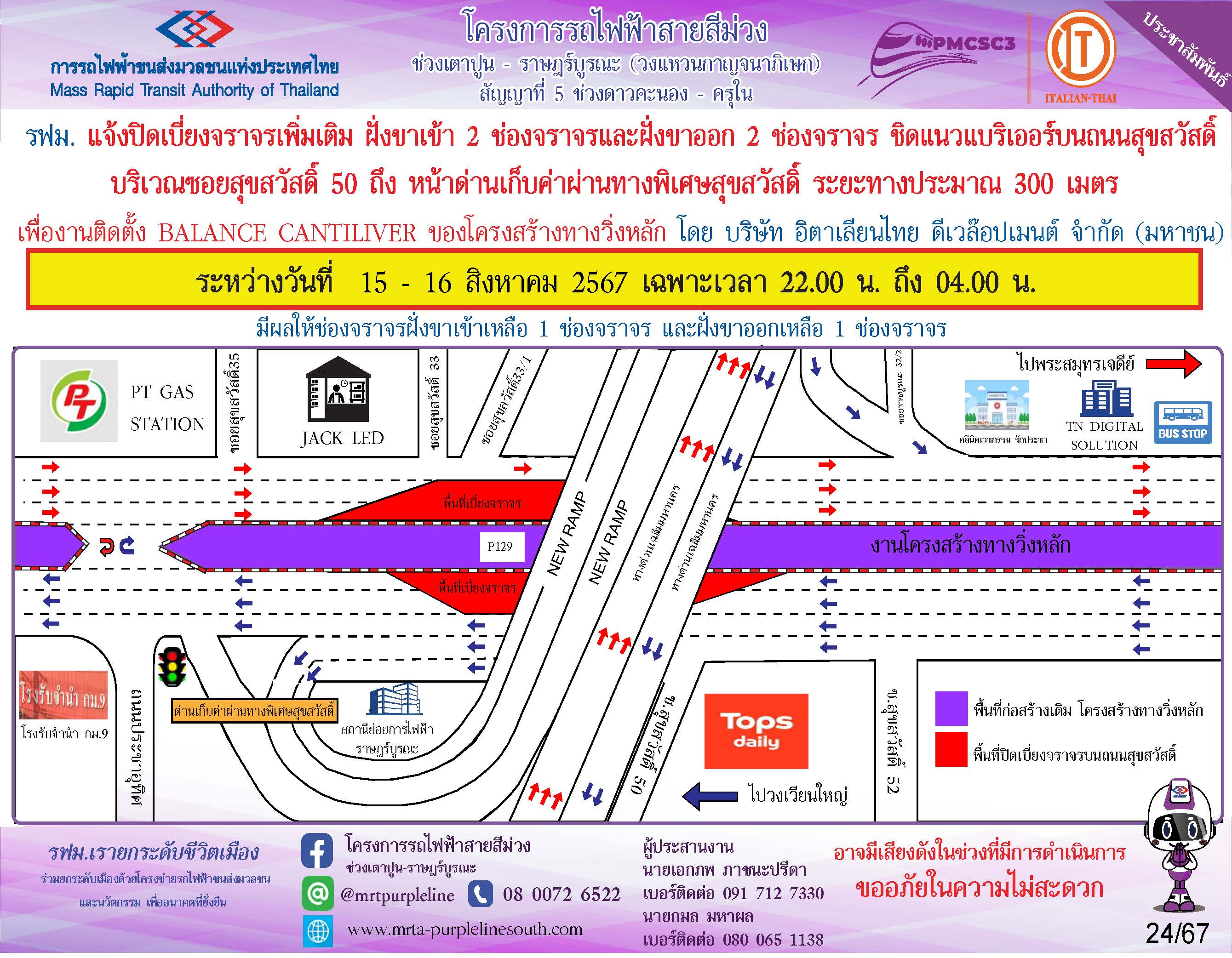 งานติดตั้ง Balance Cantilever สุขสวัสดิ์ 50 ถึง หน้าด่านเก็บค่าผ่านทางพิเศษสุขสวัสดิ์