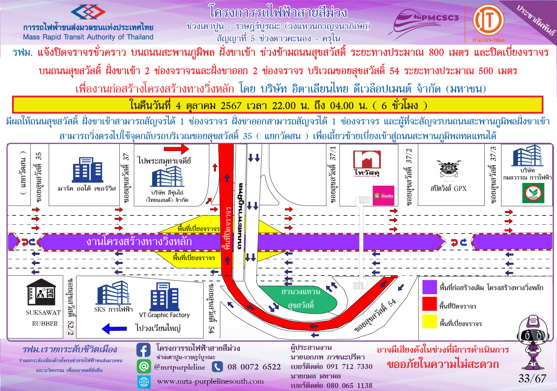 ปิดจราจรชั่วคราว บนถนนสะพานภูมิพล ฝั่งขาเข้า