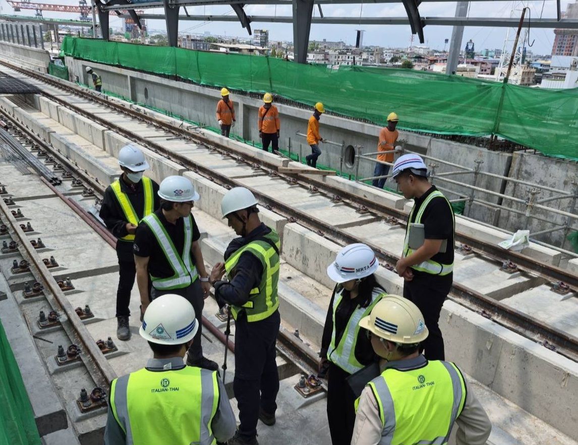รฟม. ติดตามความก้าวหน้าการก่อสร้าง โครงการรถไฟฟ้าสายสีม่วง ช่วงเตาปูน – ราษฎร์บูรณะ (วงแหวนกาญจนาภิเษก)